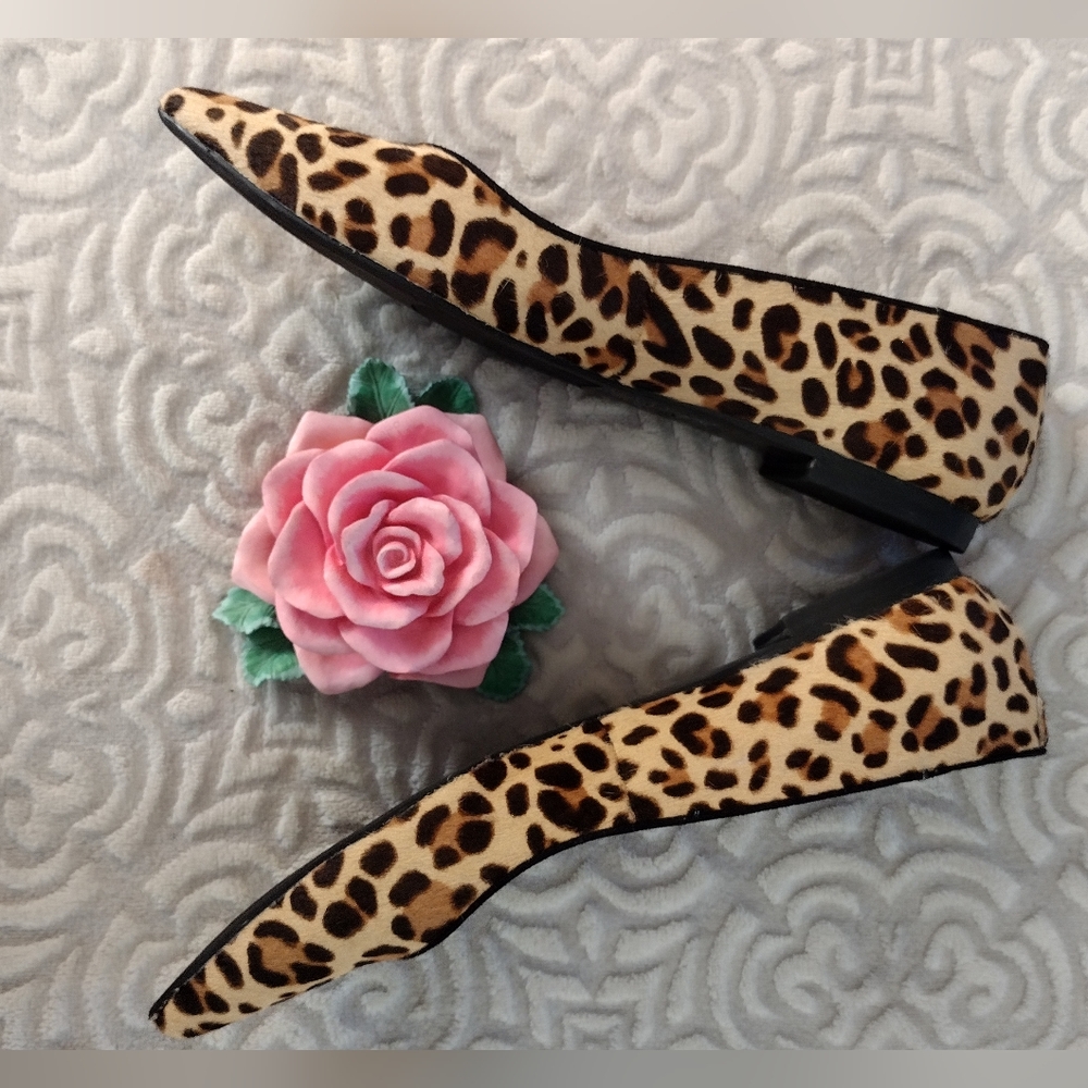 Marc Fisher MFALANYZ-T Animal Print Pointed Toe Flats Women's Size 8½ - Picture 2 of 7